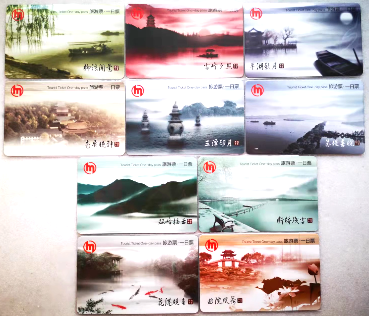 T5219, China Hangzhou City Metro Cards (Subway), Set of 10 pcs, One Day